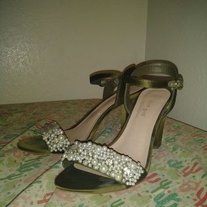 Olive green sandal heels